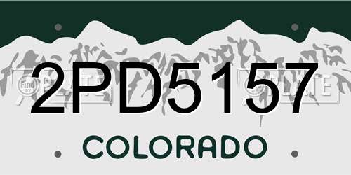 2PD5157 Colorado License Plate