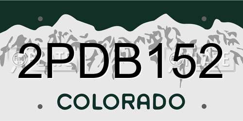 2PDB152 Colorado License Plate