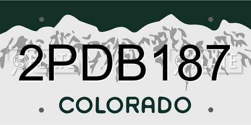 2PDB187 Colorado License Plate