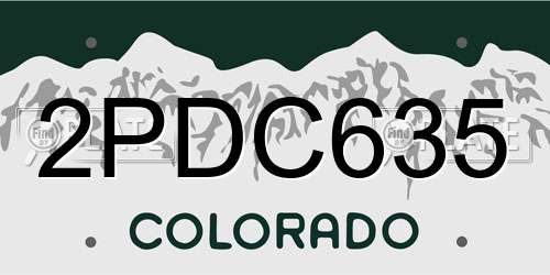 2PDC635 Colorado License Plate