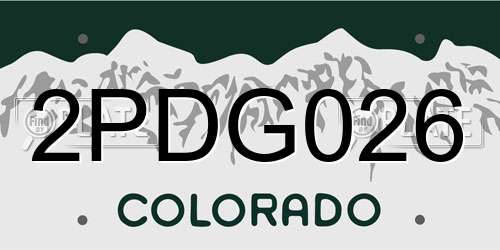 2PDG026 Colorado License Plate