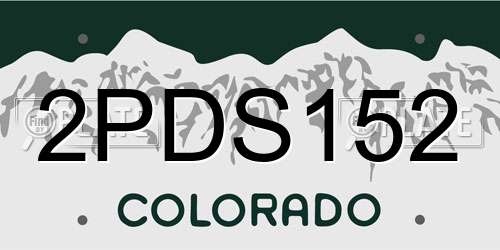 2PDS152 Colorado License Plate