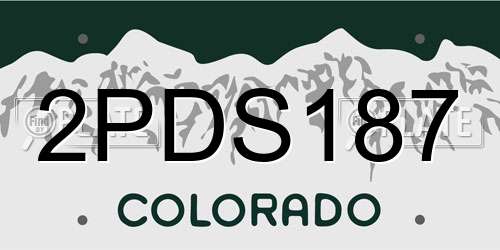 2PDS187 Colorado License Plate