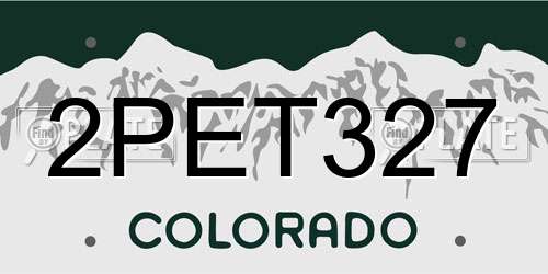 2PET327 Colorado License Plate