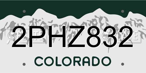 2PHZ832 Colorado License Plate
