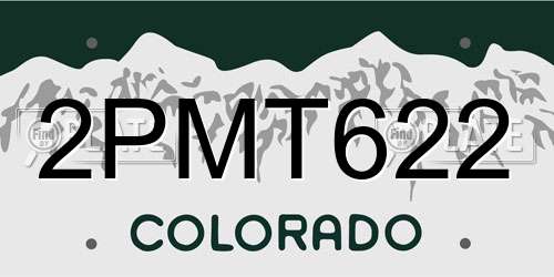2PMT622 Colorado License Plate