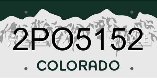 2PO5152 Colorado License Plate