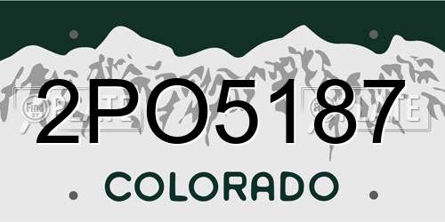2PO5187 Colorado License Plate