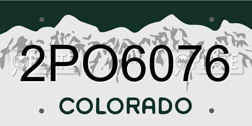 2PO6076 Colorado License Plate