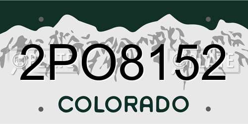 2PO8152 Colorado License Plate