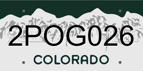2POG026 Colorado License Plate