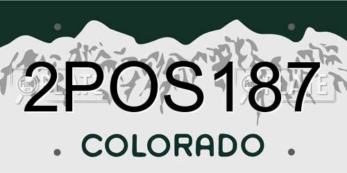 2POS187 Colorado License Plate