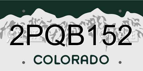 2PQB152 Colorado License Plate