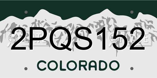 2PQS152 Colorado License Plate