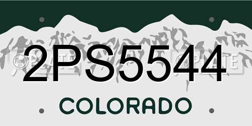 2PS5544 Colorado License Plate