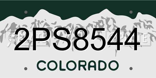 2PS8544 Colorado License Plate