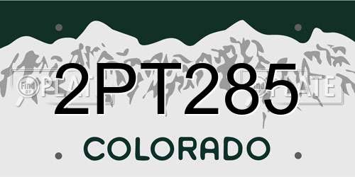 2PT285 Colorado License Plate