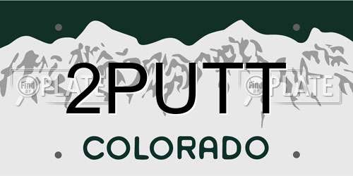2PUTT Colorado License Plate