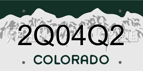 2Q04Q2 Colorado License Plate