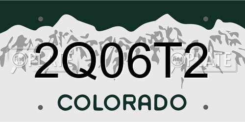 2Q06T2 Colorado License Plate
