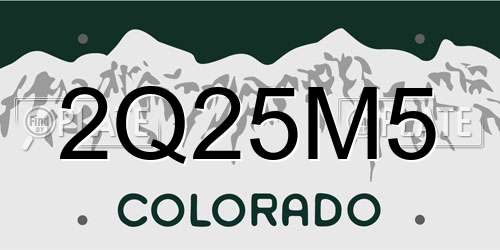 2Q25M5 Colorado License Plate