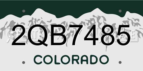 2QB7485 Colorado License Plate