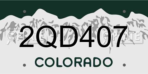 2QD407 Colorado License Plate