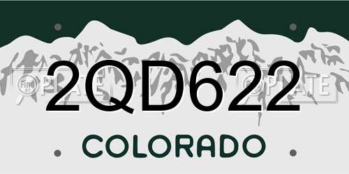 2QD622 Colorado License Plate