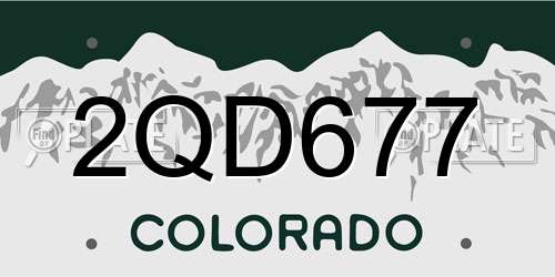 2QD677 Colorado License Plate