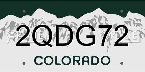 2QDG72 Colorado License Plate