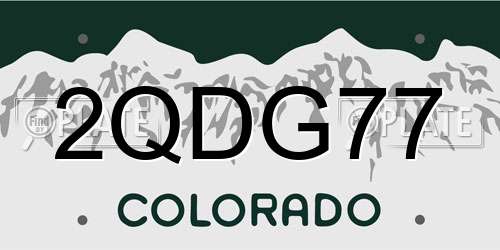 2QDG77 Colorado License Plate