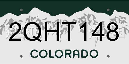 2QHT148 Colorado License Plate