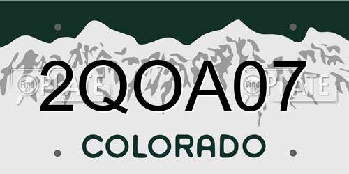 2QOA07 Colorado License Plate