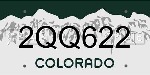 2QQ622 Colorado License Plate