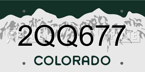 2QQ677 Colorado License Plate