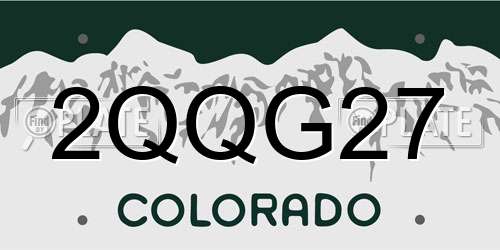 2QQG27 Colorado License Plate