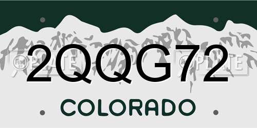 2QQG72 Colorado License Plate