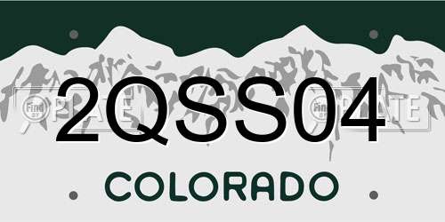 2QSS04 Colorado License Plate