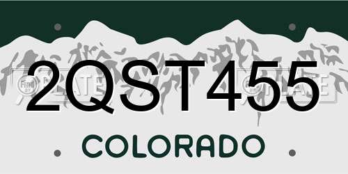 2QST455 Colorado License Plate