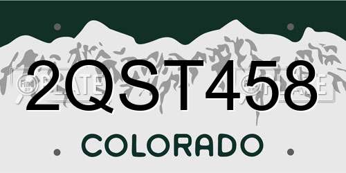 2QST458 Colorado License Plate