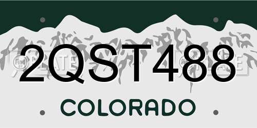 2QST488 Colorado License Plate