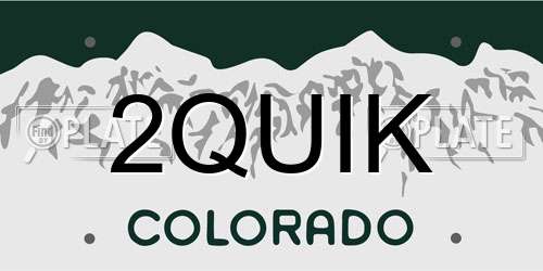 2QUIK Colorado License Plate
