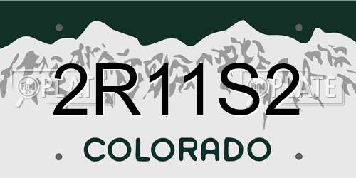 2R11S2 Colorado License Plate