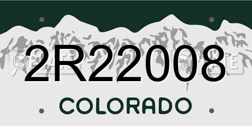 2R22008 Colorado License Plate
