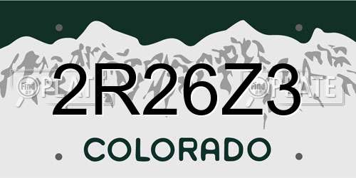 2R26Z3 Colorado License Plate