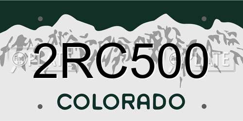 2RC500 Colorado License Plate