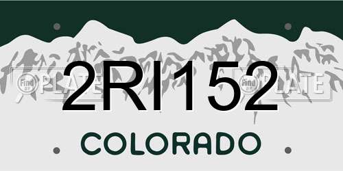 2RI152 Colorado License Plate