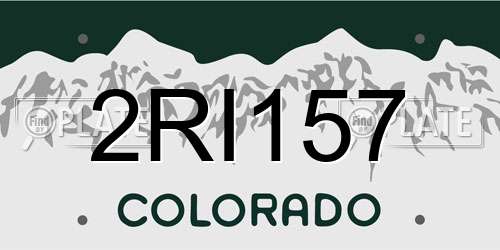 2RI157 Colorado License Plate