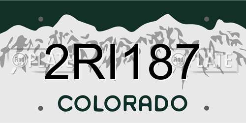2RI187 Colorado License Plate