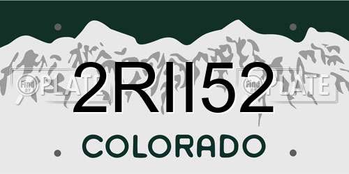 2RII52 Colorado License Plate